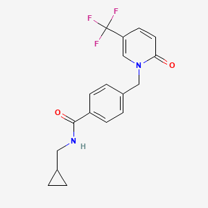 molecular formula C18H17F3N2O2 B2921301 N-(cyclopropylmethyl)-4-{[2-oxo-5-(trifluoromethyl)-1(2H)-pyridinyl]methyl}benzenecarboxamide CAS No. 339025-15-9