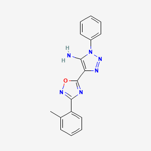 molecular formula C17H14N6O B2921308 1-phenyl-4-(3-(o-tolyl)-1,2,4-oxadiazol-5-yl)-1H-1,2,3-triazol-5-amine CAS No. 892779-06-5