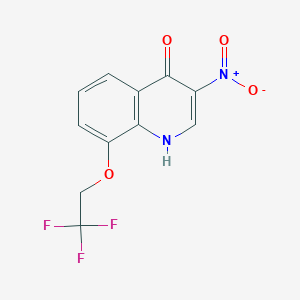 molecular formula C11H7F3N2O4 B2921309 3-硝基-8-(2,2,2-三氟乙氧基)-1H-喹啉-4-酮 CAS No. 2253640-98-9