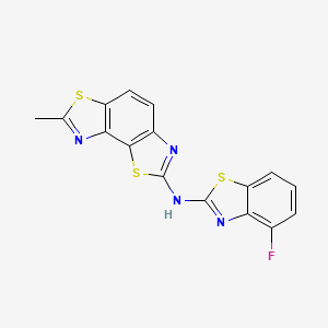 molecular formula C16H9FN4S3 B2921313 N-(4-fluoro-1,3-benzothiazol-2-yl)-7-methyl-[1,3]thiazolo[5,4-e][1,3]benzothiazol-2-amine CAS No. 862974-89-8