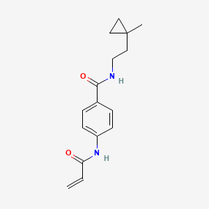 molecular formula C16H20N2O2 B2921318 N-[2-(1-Methylcyclopropyl)ethyl]-4-(prop-2-enoylamino)benzamide CAS No. 2201649-79-6