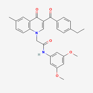 molecular formula C29H28N2O5 B2921322 N-(3,5-dimethoxyphenyl)-2-[3-(4-ethylbenzoyl)-6-methyl-4-oxo-1,4-dihydroquinolin-1-yl]acetamide CAS No. 898360-65-1
