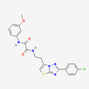 molecular formula C21H18ClN5O3S B2921326 N1-(2-(2-(4-chlorophenyl)thiazolo[3,2-b][1,2,4]triazol-6-yl)ethyl)-N2-(3-methoxyphenyl)oxalamide CAS No. 894036-92-1