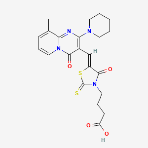 (Z)-4-(5-((9-methyl-4-oxo-2-(piperidin-1-yl)-4H-pyrido[1,2-a]pyrimidin-3-yl)methylene)-4-oxo-2-thioxothiazolidin-3-yl)butanoic acid