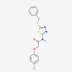 molecular formula C17H14ClN3O2S2 B2921342 N-[5-(benzylsulfanyl)-1,3,4-thiadiazol-2-yl]-2-(4-chlorophenoxy)acetamide CAS No. 393565-79-2