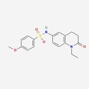 molecular formula C18H20N2O4S B2921346 N-(1-ethyl-2-oxo-1,2,3,4-tetrahydroquinolin-6-yl)-4-methoxybenzene-1-sulfonamide CAS No. 922026-28-6
