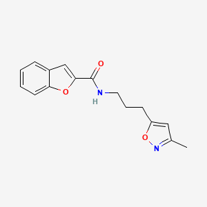 molecular formula C16H16N2O3 B2921349 N-(3-(3-methylisoxazol-5-yl)propyl)benzofuran-2-carboxamide CAS No. 2034384-37-5