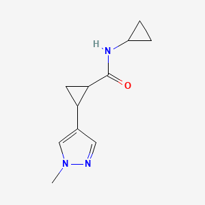 molecular formula C11H15N3O B2921350 N-cyclopropyl-2-(1-methyl-1H-pyrazol-4-yl)cyclopropane-1-carboxamide CAS No. 2097913-95-4