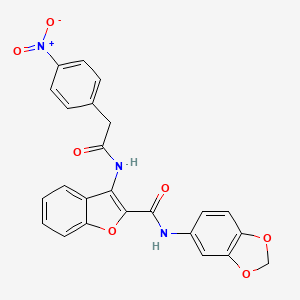 N-(benzo[d][1,3]dioxol-5-yl)-3-(2-(4-nitrophenyl)acetamido)benzofuran-2-carboxamide