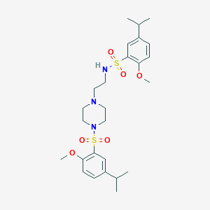 2-methoxy-N-[2-(4-{[2-methoxy-5-(propan-2-yl)phenyl]sulfonyl}piperazin-1-yl)ethyl]-5-(propan-2-yl)benzenesulfonamide