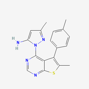 3-methyl-1-(6-methyl-5-(p-tolyl)thieno[2,3-d]pyrimidin-4-yl)-1H-pyrazol-5-amine