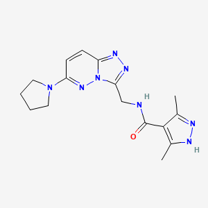 3,5-dimethyl-N-((6-(pyrrolidin-1-yl)-[1,2,4]triazolo[4,3-b]pyridazin-3-yl)methyl)-1H-pyrazole-4-carboxamide