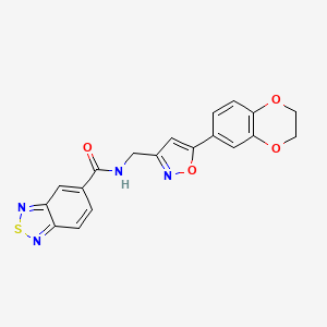 N-((5-(2,3-dihydrobenzo[b][1,4]dioxin-6-yl)isoxazol-3-yl)methyl)benzo[c][1,2,5]thiadiazole-5-carboxamide