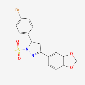 3-(2H-1,3-benzodioxol-5-yl)-5-(4-bromophenyl)-1-methanesulfonyl-4,5-dihydro-1H-pyrazole