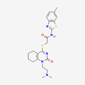 2-((1-(2-(dimethylamino)ethyl)-2-oxo-1,2,5,6,7,8-hexahydroquinazolin-4-yl)thio)-N-(6-methylbenzo[d]thiazol-2-yl)acetamide