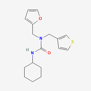 3-Cyclohexyl-1-(furan-2-ylmethyl)-1-(thiophen-3-ylmethyl)urea