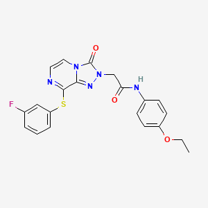 molecular formula C21H18FN5O3S B2921462 N-(4-ethoxyphenyl)-2-{8-[(3-fluorophenyl)sulfanyl]-3-oxo-2H,3H-[1,2,4]triazolo[4,3-a]pyrazin-2-yl}acetamide CAS No. 1251634-84-0