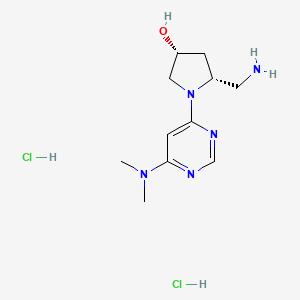 (3R,5R)-5-(Aminomethyl)-1-[6-(dimethylamino)pyrimidin-4-yl]pyrrolidin-3-ol;dihydrochloride