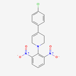 molecular formula C17H14ClN3O4 B2921471 4-(4-Chlorophenyl)-1-(2,6-dinitrophenyl)-1,2,3,6-tetrahydropyridine CAS No. 866150-99-4