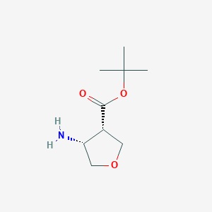 molecular formula C9H17NO3 B2921472 tert-butyl (3S,4R)-4-aminooxolane-3-carboxylate CAS No. 797038-59-6