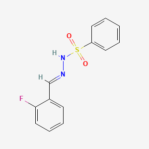 molecular formula C13H11FN2O2S B2921475 N'-[(E)-(2-fluorophenyl)methylidene]benzenesulfonohydrazide CAS No. 355831-71-9