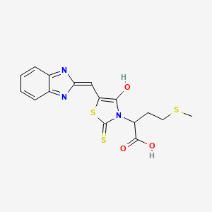 (Z)-2-(5-((1H-benzo[d]imidazol-2-yl)methylene)-4-oxo-2-thioxothiazolidin-3-yl)-4-(methylthio)butanoic acid