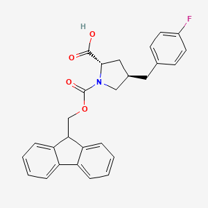 molecular formula C27H24FNO4 B2921479 (2S,4R)-Fmoc-4-(4-fluorobenzyl)pyrrolidine-2-carboxylic acid CAS No. 959576-18-2
