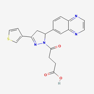4-oxo-4-(5-(quinoxalin-6-yl)-3-(thiophen-3-yl)-4,5-dihydro-1H-pyrazol-1-yl)butanoic acid