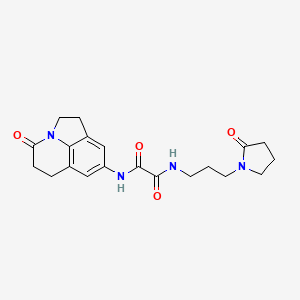 molecular formula C20H24N4O4 B2921518 N-{11-oxo-1-azatricyclo[6.3.1.0^{4,12}]dodeca-4(12),5,7-trien-6-yl}-N'-[3-(2-oxopyrrolidin-1-yl)propyl]ethanediamide CAS No. 898462-22-1