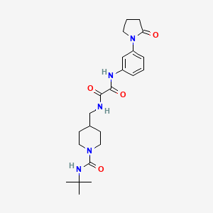 molecular formula C23H33N5O4 B2921541 N-{[1-(tert-butylcarbamoyl)piperidin-4-yl]methyl}-N'-[3-(2-oxopyrrolidin-1-yl)phenyl]ethanediamide CAS No. 1323630-90-5