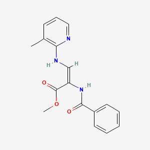 molecular formula C17H17N3O3 B2921546 Methyl 2-(benzoylamino)-3-[(3-methyl-2-pyridinyl)amino]acrylate CAS No. 149454-63-7