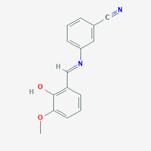 3-{[(1E)-(2-hydroxy-3-methoxyphenyl)methylene]amino}benzonitrile