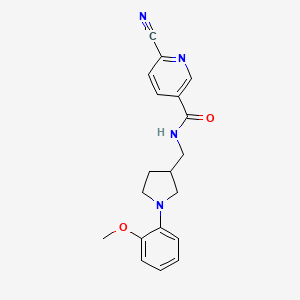 6-Cyano-N-[[1-(2-methoxyphenyl)pyrrolidin-3-yl]methyl]pyridine-3-carboxamide