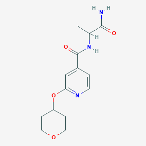 N-(1-amino-1-oxopropan-2-yl)-2-((tetrahydro-2H-pyran-4-yl)oxy)isonicotinamide