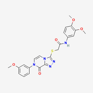 N-(3,4-dimethoxyphenyl)-2-((7-(3-methoxyphenyl)-8-oxo-7,8-dihydro-[1,2,4]triazolo[4,3-a]pyrazin-3-yl)thio)acetamide