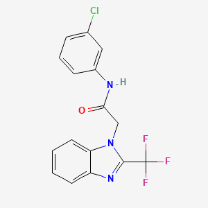 molecular formula C16H11ClF3N3O B2921574 N-(3-chlorophenyl)-2-[2-(trifluoromethyl)-1H-1,3-benzimidazol-1-yl]acetamide CAS No. 478042-58-9