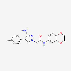 molecular formula C22H24N4O3 B2921589 N-(2,3-dihydro-1,4-benzodioxin-6-yl)-2-[3-(dimethylamino)-4-(4-methylphenyl)-1H-pyrazol-1-yl]acetamide CAS No. 1286720-53-3