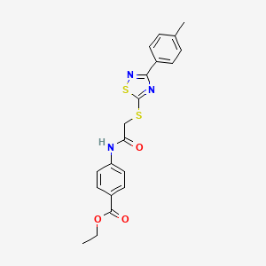B2921607 Ethyl 4-(2-((3-(p-tolyl)-1,2,4-thiadiazol-5-yl)thio)acetamido)benzoate CAS No. 864917-39-5
