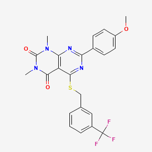 7-(4-methoxyphenyl)-1,3-dimethyl-5-((3-(trifluoromethyl)benzyl)thio)pyrimido[4,5-d]pyrimidine-2,4(1H,3H)-dione