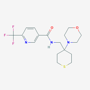 N-[(4-Morpholin-4-ylthian-4-yl)methyl]-6-(trifluoromethyl)pyridine-3-carboxamide