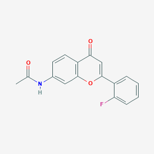 N-[2-(2-fluorophenyl)-4-oxochromen-7-yl]acetamide