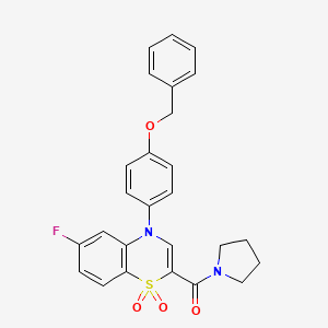 (4-(4-(benzyloxy)phenyl)-6-fluoro-1,1-dioxido-4H-benzo[b][1,4]thiazin-2-yl)(pyrrolidin-1-yl)methanone