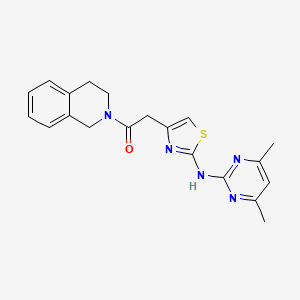1-(3,4-dihydroisoquinolin-2(1H)-yl)-2-(2-((4,6-dimethylpyrimidin-2-yl)amino)thiazol-4-yl)ethanone