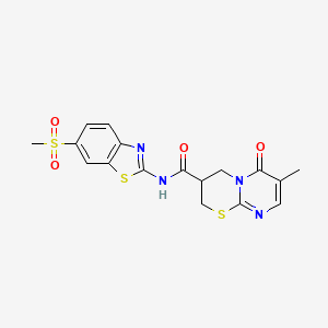 7-methyl-N-(6-(methylsulfonyl)benzo[d]thiazol-2-yl)-6-oxo-2,3,4,6-tetrahydropyrimido[2,1-b][1,3]thiazine-3-carboxamide