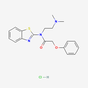 molecular formula C19H22ClN3O2S B2921659 N-(1,3-BENZOTHIAZOL-2-YL)-N-[2-(DIMETHYLAMINO)ETHYL]-2-PHENOXYACETAMIDE HYDROCHLORIDE CAS No. 1219150-93-2