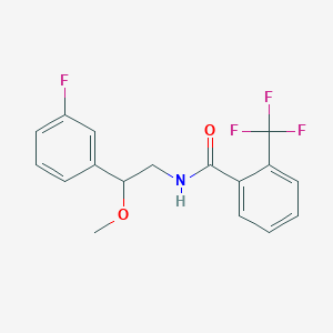 molecular formula C17H15F4NO2 B2921662 N-[2-(3-Fluorophenyl)-2-methoxyethyl]-2-(trifluoromethyl)benzamide CAS No. 1797891-76-9