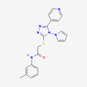 molecular formula C20H18N6OS B2921693 N-(3-methylphenyl)-2-{[5-(pyridin-4-yl)-4-(1H-pyrrol-1-yl)-4H-1,2,4-triazol-3-yl]sulfanyl}acetamide CAS No. 898351-55-8