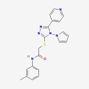 molecular formula C20H18N6OS B2921693 N-(3-methylphenyl)-2-[(5-pyridin-4-yl-4-pyrrol-1-yl-1,2,4-triazol-3-yl)sulfanyl]acetamide CAS No. 898351-55-8