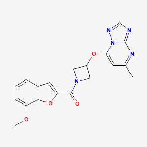 1-(7-Methoxy-1-benzofuran-2-carbonyl)-3-({5-methyl-[1,2,4]triazolo[1,5-a]pyrimidin-7-yl}oxy)azetidine