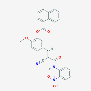molecular formula C28H19N3O6 B2921718 [5-[(E)-2-cyano-3-(2-nitroanilino)-3-oxoprop-1-enyl]-2-methoxyphenyl] naphthalene-1-carboxylate CAS No. 522655-60-3